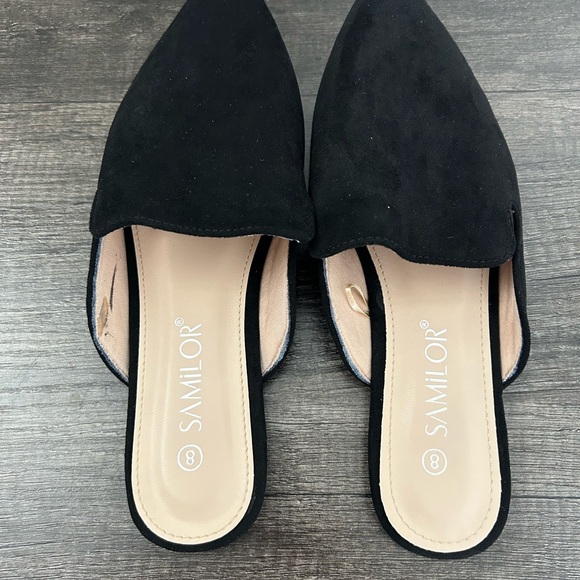 Women's Black Slip-On Mules - Picture 3 of 5